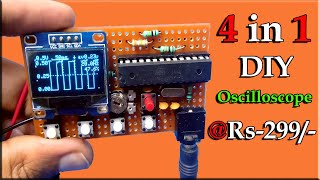 Oscilloscope DIY 4 in 1  How To Make Arduino Oled Display Oscilloscope  Make Cheap Oscilloscope [upl. by Morey]