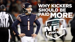 Yahoo Sports NFL Podcast Why kickers should be paid more [upl. by Enilekcaj847]