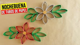 ► HAZ FLORES de NOCHEBUENA de tubos de papel higienico  Decoracion para Navidad [upl. by Neahs]