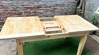 Ideas woodworking  Build a smart extendable dining table [upl. by Yojal439]