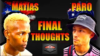 Final Thoughts On Subriel Matias VS Liam Paro [upl. by Johna]