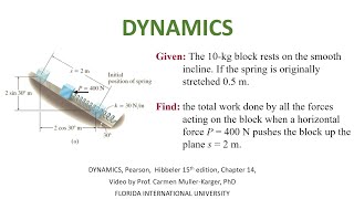 DYNAMICS Example 1438 Principle of Work and Energy Calculating Work [upl. by Atok]