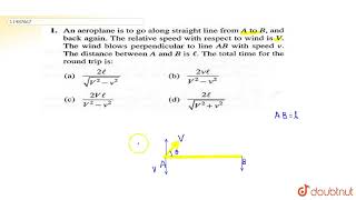 An eaeroplane is to go along straight line from A to B and back again The relative speed with [upl. by Geminian769]