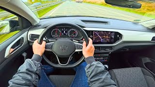 2024 VW TCross 10 TSI MOVE  test drive on German Autobahn NO SPEED LIMIT nospeedlimit vw [upl. by Ahsyak]