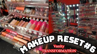 Makeup Reset 6 Vanity Transformation  Organizing Makeup  Vanity Tour [upl. by Lisa]