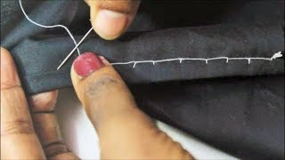 Hemming Stitch By Hand Very Simple amp Easy Method  Tamil [upl. by Yeltnarb]