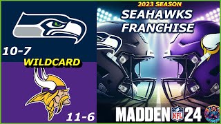 Week 19  Wildcard Round  Seahawks At Vikings  Madden 24 Simulation [upl. by Rentschler]