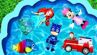 Learn Characters with Pj Masks Barbie and Paw Patrol for Kids  Disney Toys for Toddlers [upl. by Dallman]