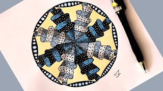 Zentangle Art Pattern  Art therapy with Sketch Marker doodling [upl. by Tabshey]