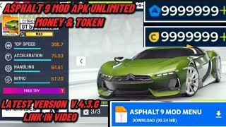 TUTORIAL Asphalt 9 Legends Mod Apk v420g  Unlimited Money Tokens amp Speed Pack [upl. by Nibbor]