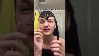 Big Nose septum stretch viral piercing makeup [upl. by Schellens942]