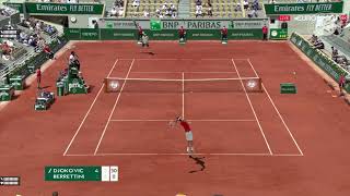 Djokovic vs Berrettini  Roland Garros 2021 QF  Tennis Elbow 2013 [upl. by Spielman]