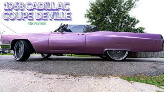 1968 Cadillac Coupe Deville on 26” Forgiato Spokes  quotPink Pantherquot [upl. by Newbill]