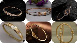 Latest Simple gold bangle designsbangle bracelet designstrendy gold and diamond bangle designs [upl. by Cilka]