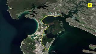 Virtual ride from Taren point to Kurnell beach  30 min road ride workout [upl. by Ynaffets]