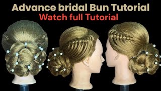 Advance bridal Bun hairstyle tutorial step by step [upl. by Theresita]