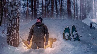 Build tent shelters in the woods bushcraft modern [upl. by Akenot]