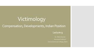 Penology amp Victimology Lecture  9 By Dr Vibha Sharma [upl. by Aba901]