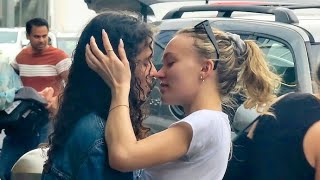 LilyRose Depp Greets Rapper 070 Shake With A Make Out Session [upl. by Akkire]