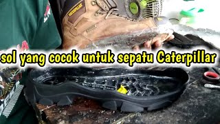 CARA MENGGANTI OUTSOLE SEPATU BOOTS CATERPILLAR [upl. by Aseeram307]