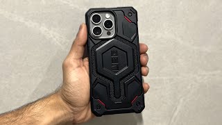 The best case for iPhone 15 Pro Max  Kevlar Black UAG Monarch Pro [upl. by Grigson]