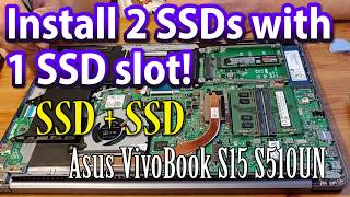 How to install 2 SSD drives in a laptop that has 1 SSD slot SSD  SSD Asus VivoBook upgrade video [upl. by Robbie786]