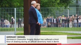 Germanys Merkel suffers 3rd shaking episode in weeks [upl. by Adaliah413]