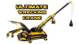 LEGO Technic SUPER Demolition Crane  18 motors Fully Remote Controlled [upl. by Anayaran]