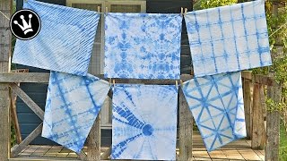 DIY Shibori Färbetechnik  Batiken  Stoff färben  Geschirrtücher batiken  HowTo [upl. by Neyr]