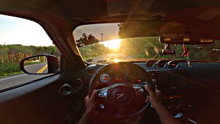 LOUD 370Z POV SUNSET DRIVE 4K  TOMEI ASMR V6 SOUND [upl. by Llemaj]