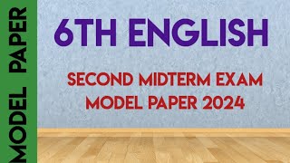 6th english second midterm exam question paper 2024 6th std 2nd midterm exam question paper 2024 [upl. by Sosthina]