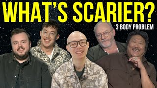 quotWhats Scarierquot with the Netflix 3 BODY PROBLEM Cast [upl. by Atiruam]