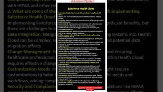 Salesforce Health Cloud interview questions and answers interview salesforcefighters [upl. by Daiz]