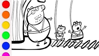 The Very Wobbly Bridge 🪵  Peppa Pig Drawing and colouring for kids peppapigcolouring [upl. by Akimihs]