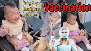 Injection💉 Video  6 Month Twins Crying Cute Baby Vaccination Painfully [upl. by Maje]