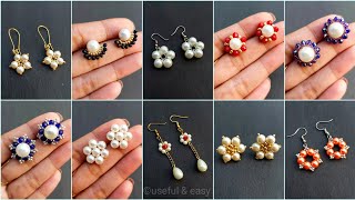 10 Easy amp Popular Beaded Earrings Tutorial For BeginnersMaking Earrings Useful amp Easy [upl. by Rexer989]