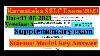 SSLC KEY ANSWER JUNE 2023Supplementary exam key answer 13 June 2023 SCIENCE KEY ANSWER Version A [upl. by Stallworth]