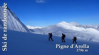 Ski de randonnée  Pigne dArolla 3796 m cabane des Dix Vignette col de lEveque [upl. by Queenie]