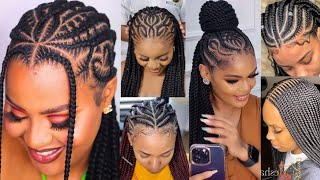 Braids hair style Ghana weaving Nigeria Weaving Latest African cornrows ties [upl. by Edra]