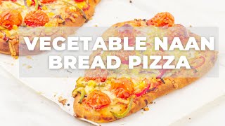 Vegetable Naan Bread Pizza  Easy Flatbread Pizza Recipe  Flavours treat [upl. by Olra333]