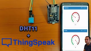 Temperature and Humidity Monitor Using ThingSpeak  DHT11 and ThingSpeak [upl. by Yelbmik]