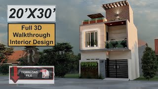 20X30 Feet Duplex House Design  600 Sqft House Plan  3 Bedroom House Design [upl. by Roxy624]