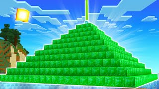 I made a GIANT Emerald Beacon in Minecraft Survival [upl. by Ylaek]