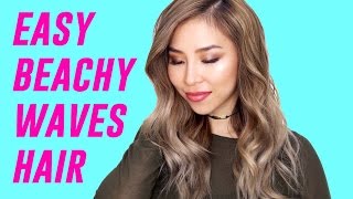 Easy Beachy Waves Hair Tutorial For Beginners [upl. by Ennaehr]