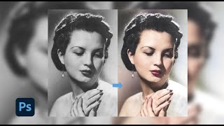 How to Colorize a Black and White Photo in Photoshop 2022 [upl. by Ahsla300]