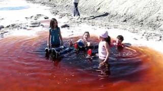 Searles Lake Brine Pool kids floating [upl. by Attenoj]