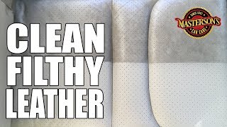 How To SUPER Clean Leather Seats  Mastersons Car Care  Detailing Tricks [upl. by Darahs789]