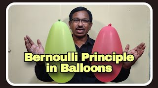 Bernoullis Principle in Balloons funscience experiment [upl. by Ahsemaj]