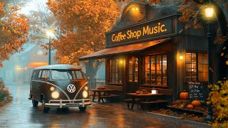 Rainy Jazz Autumn Day at the Coffee Shop with Smooth Jazz Music and Rain Sounds to Relax [upl. by Hurlow574]