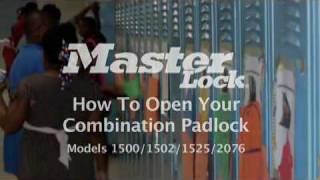 Master Lock Model 1500 1502 1525 and 2076 Locker Lock  Student Training Video [upl. by Enylecoj914]